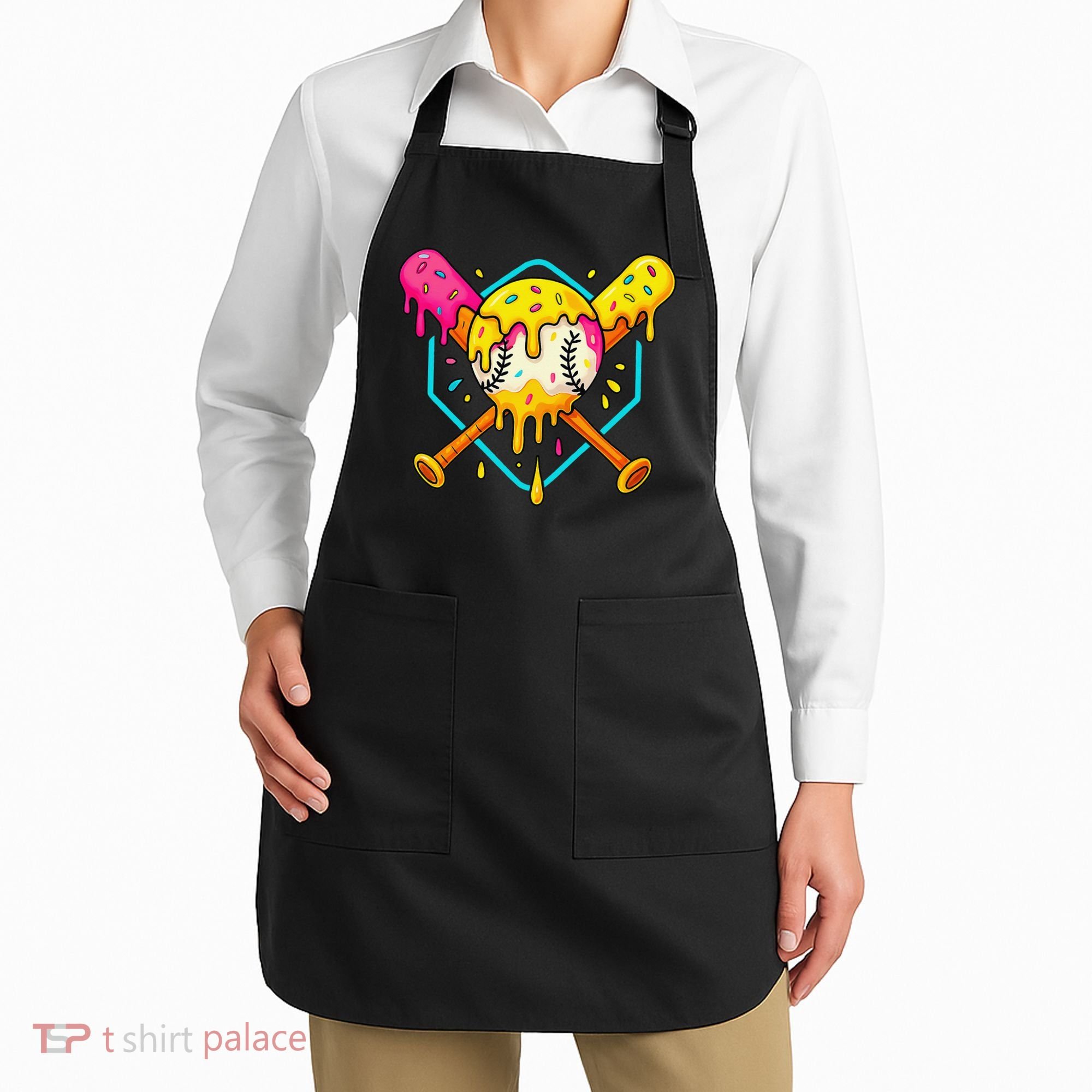 Baseball Drip For Home Plate Ice Cream Drip Sport Apron