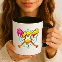 Baseball Drip For Home Plate Ice Cream Drip Sport Coffee Mug thumb 3