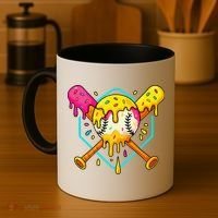 Baseball Drip For Home Plate Ice Cream Drip Sport Coffee Mug thumb 4