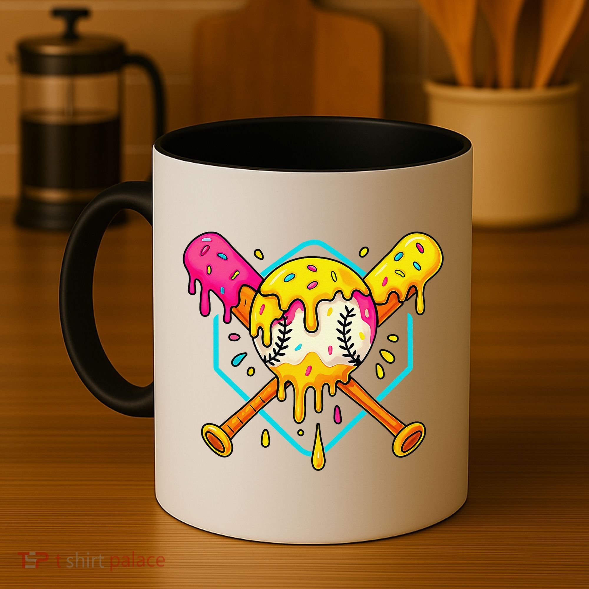 Baseball Drip For Home Plate Ice Cream Drip Sport Coffee Mug