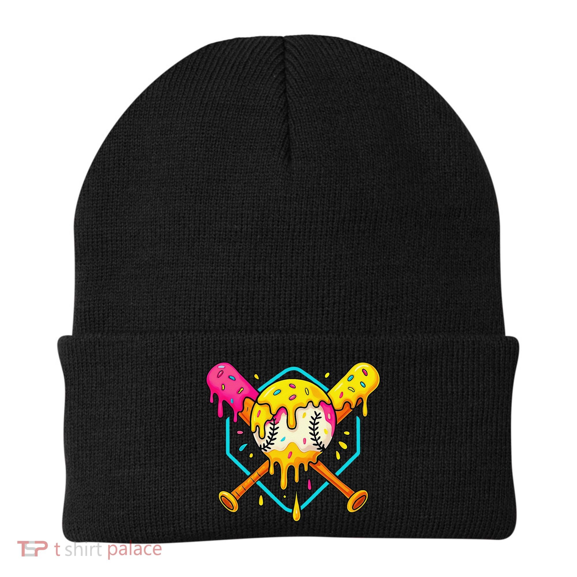 Baseball Drip For Home Plate Ice Cream Drip Sport Beanie