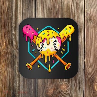 Baseball Drip For Home Plate Ice Cream Drip Sport Coaster