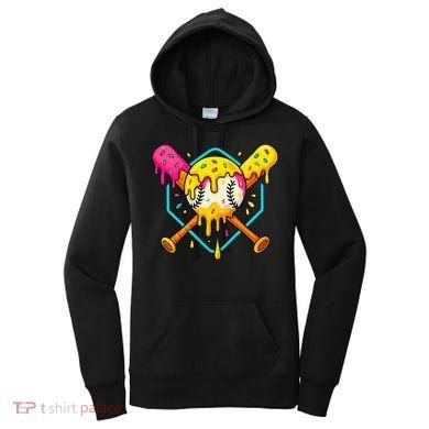 Baseball Drip For Home Plate Ice Cream Drip Sport Women's Hoodie