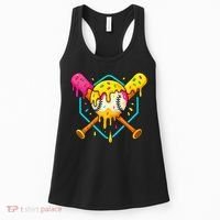 Baseball Drip For Home Plate Ice Cream Drip Sport Women's Tank Top thumb 0