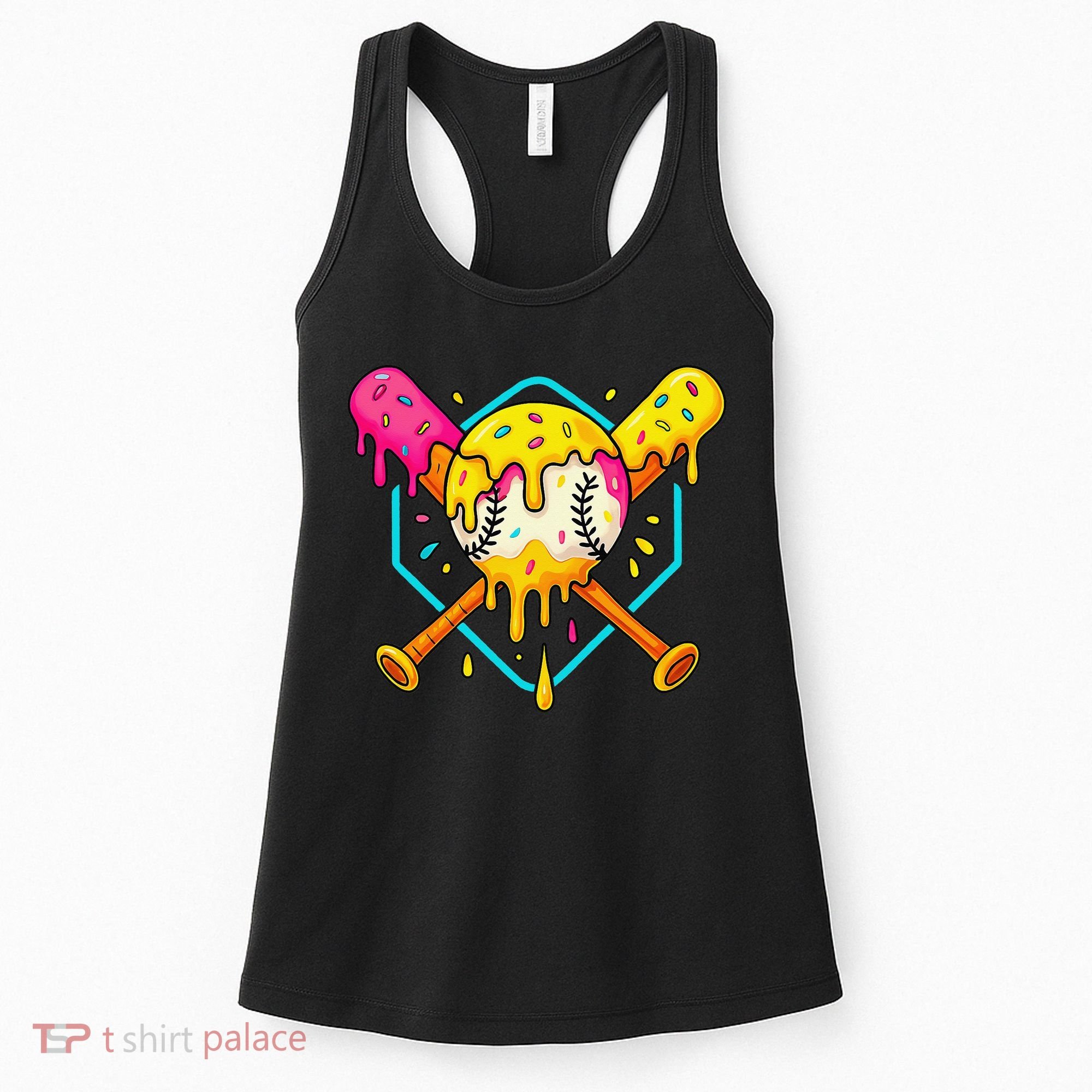 Baseball Drip For Home Plate Ice Cream Drip Sport Women's Tank Top