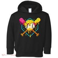 Baseball Drip For Home Plate Ice Cream Drip Sport Toddler Hoodie thumb 0