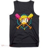 Baseball Drip For Home Plate Ice Cream Drip Sport Tank Top thumb 0