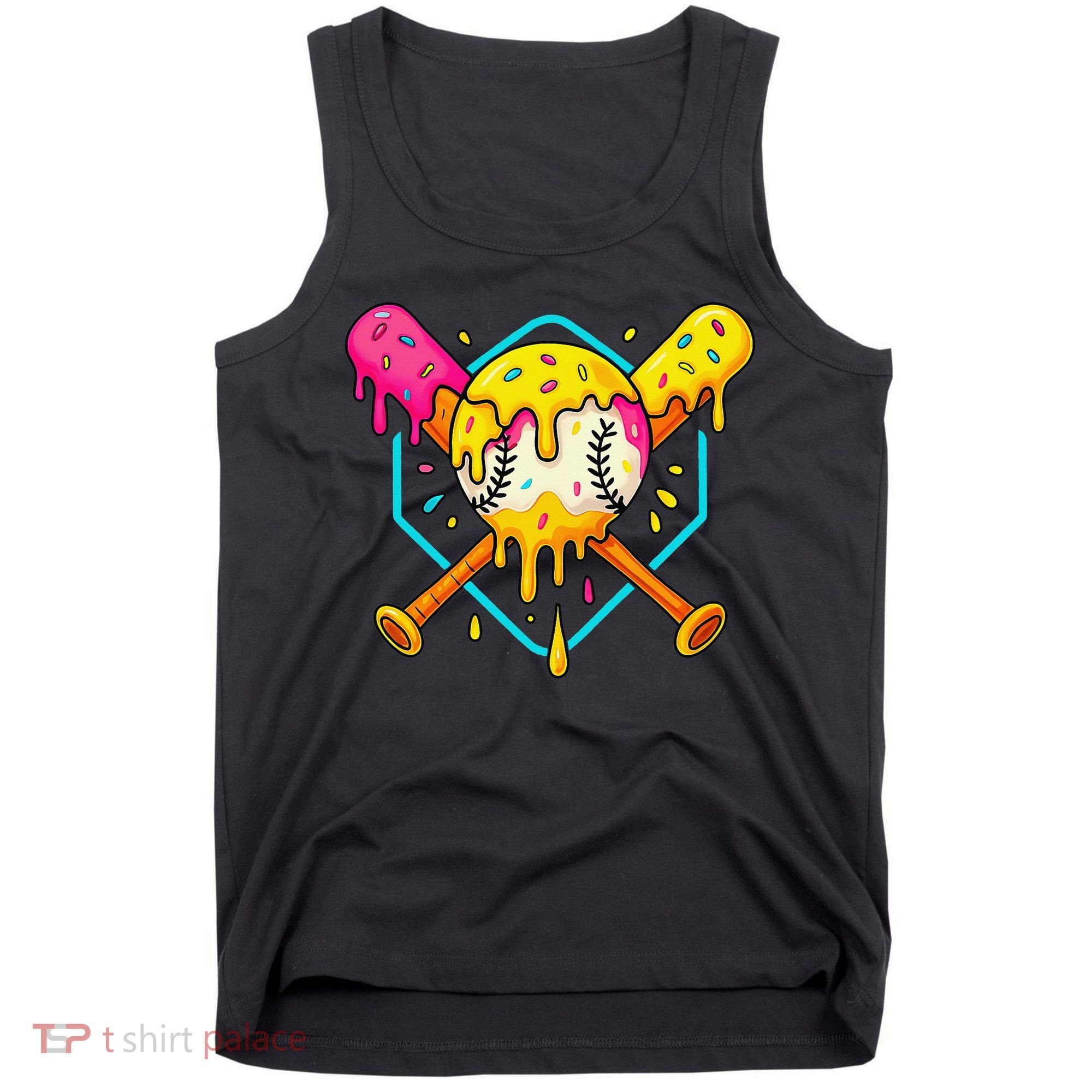 Baseball Drip For Home Plate Ice Cream Drip Sport Tank Top