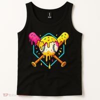 Baseball Drip For Home Plate Ice Cream Drip Sport Tank Top thumb 2
