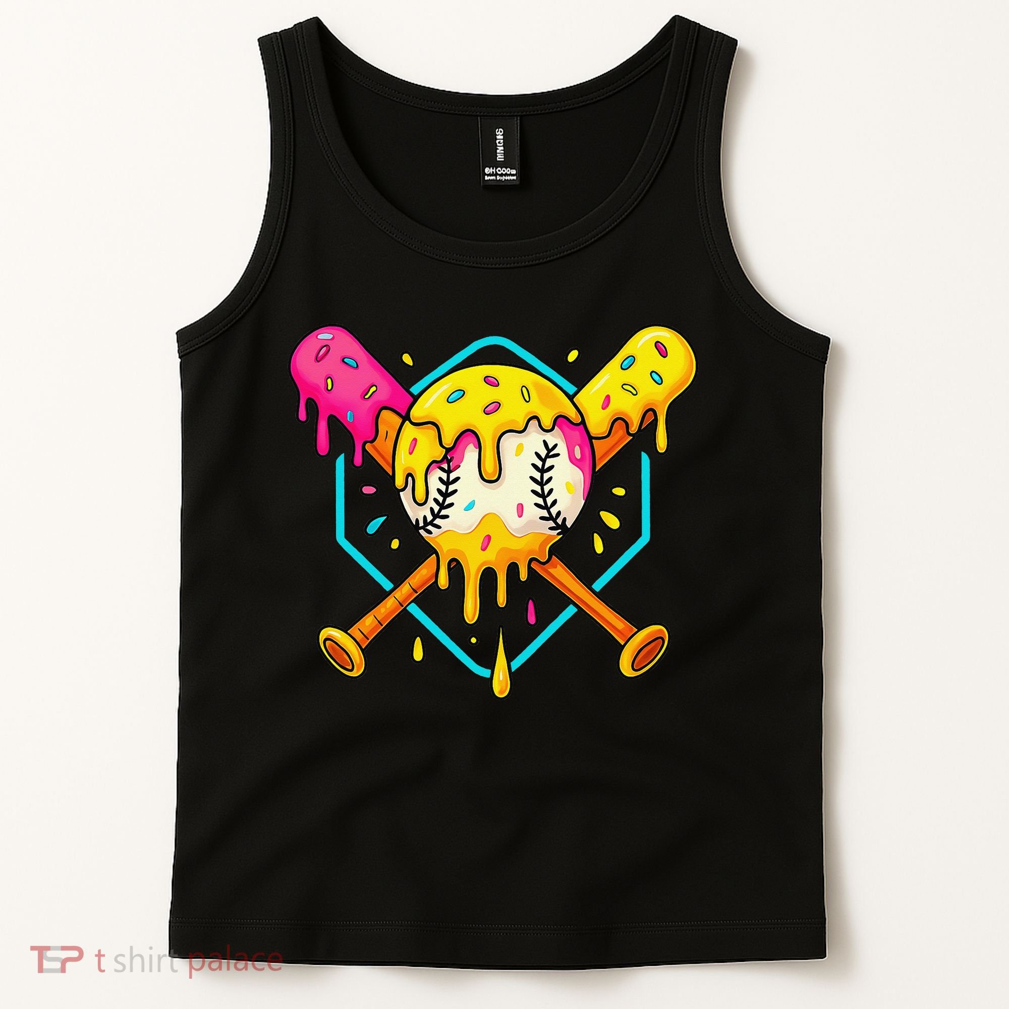 Baseball Drip For Home Plate Ice Cream Drip Sport Tank Top