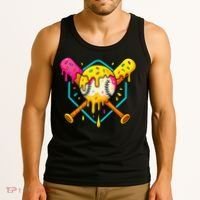 Baseball Drip For Home Plate Ice Cream Drip Sport Tank Top thumb 3