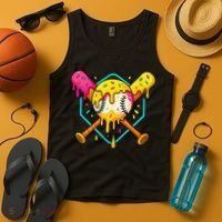 Baseball Drip For Home Plate Ice Cream Drip Sport Tank Top thumb 4