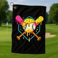 Baseball Drip For Home Plate Ice Cream Drip Sport Golf Towel thumb 1