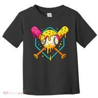 Baseball Drip For Home Plate Ice Cream Drip Sport Toddler T-Shirt thumb 0