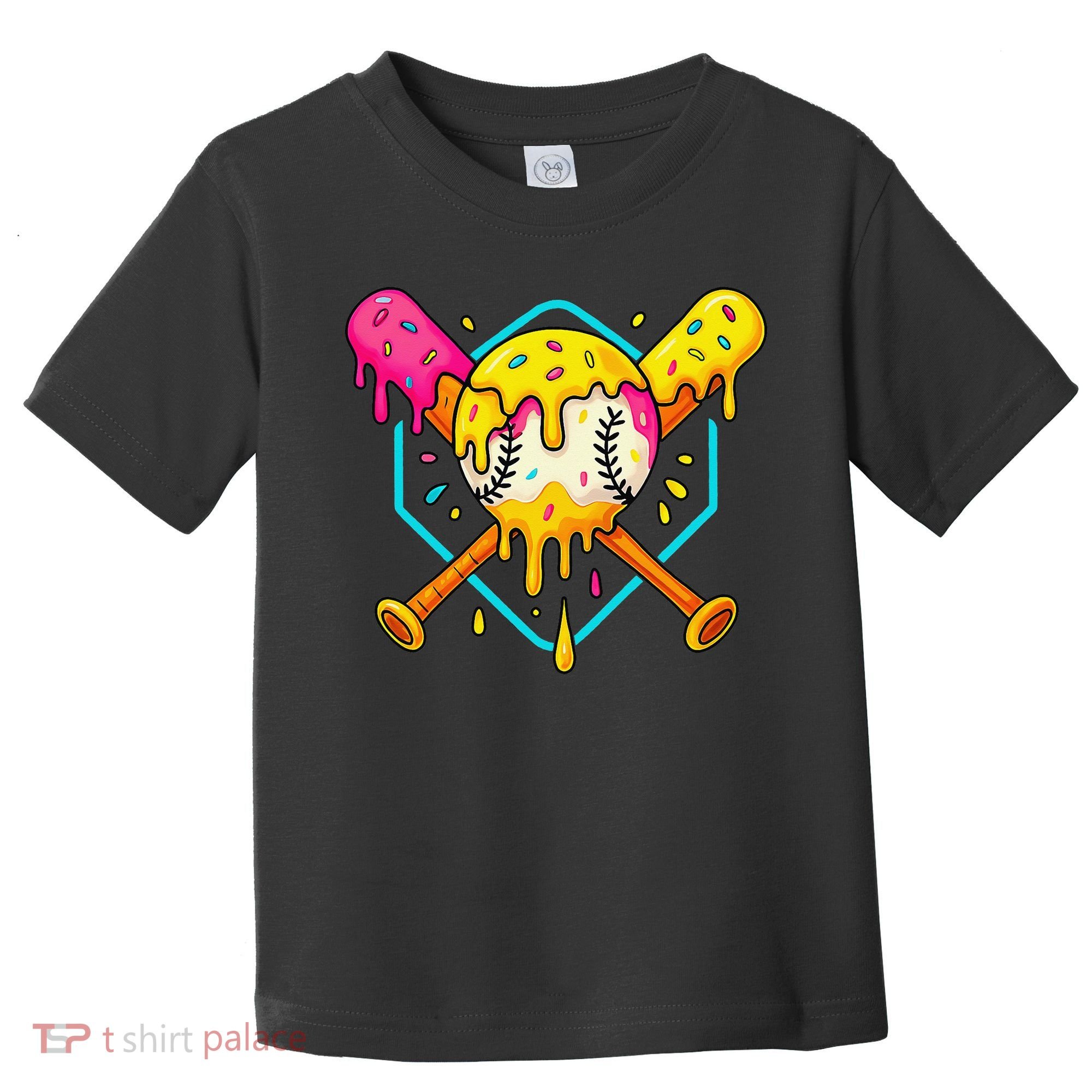 Baseball Drip For Home Plate Ice Cream Drip Sport Toddler T-Shirt