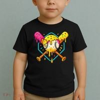 Baseball Drip For Home Plate Ice Cream Drip Sport Toddler T-Shirt thumb 2