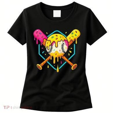 Baseball Drip For Home Plate Ice Cream Drip Sport Women's T-Shirt
