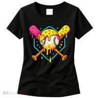 Baseball Drip For Home Plate Ice Cream Drip Sport Women's T-Shirt thumb 0