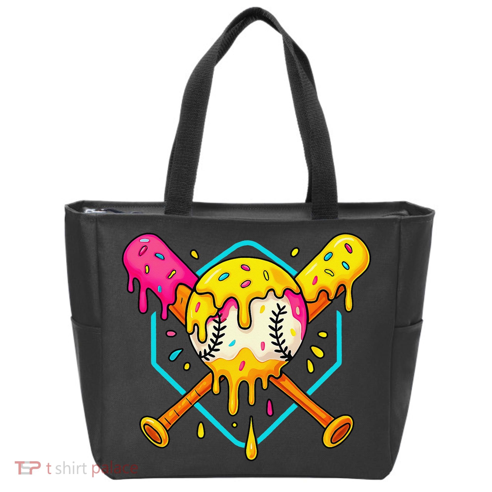 Baseball Drip For Home Plate Ice Cream Drip Sport Tote Bag