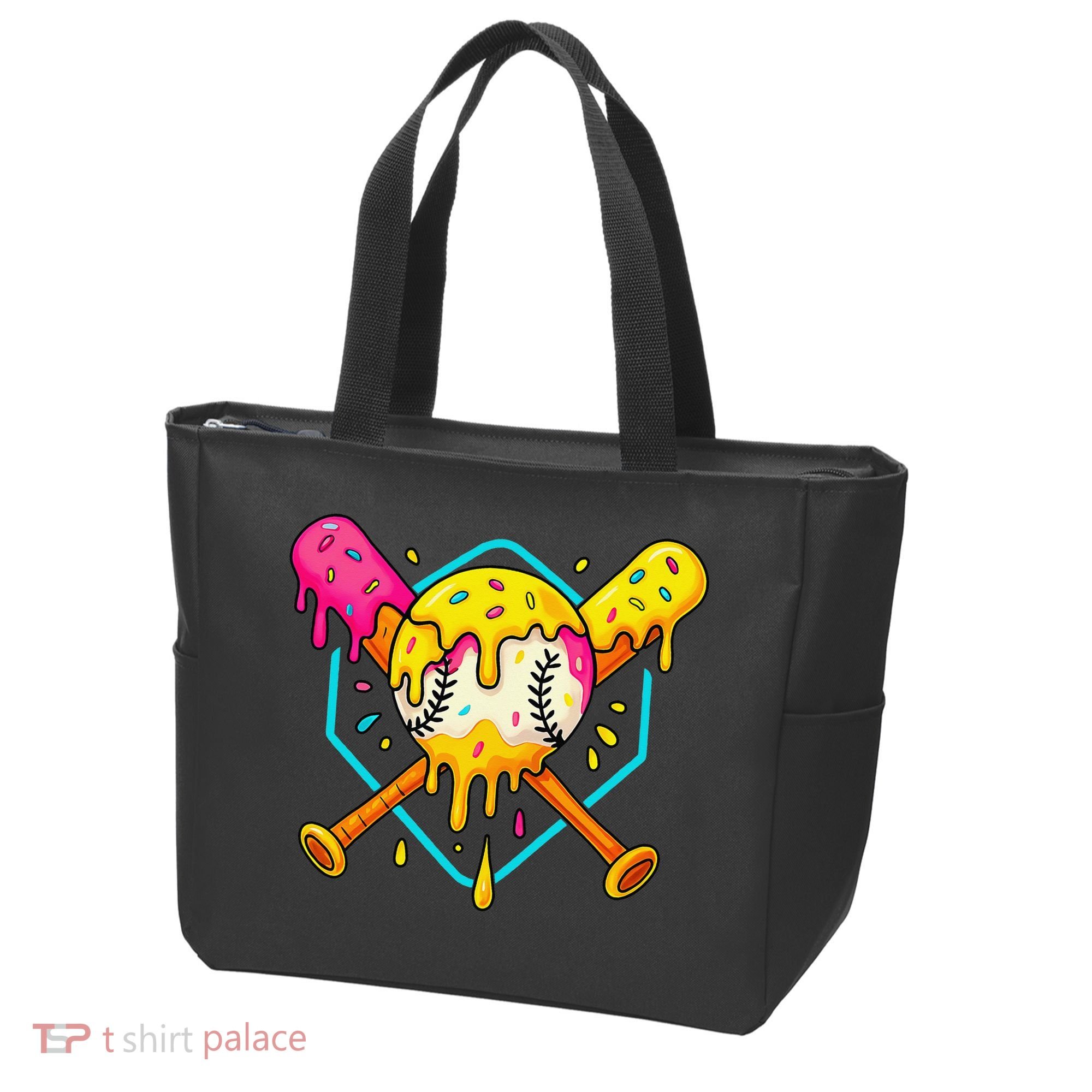 Baseball Drip For Home Plate Ice Cream Drip Sport Tote Bag