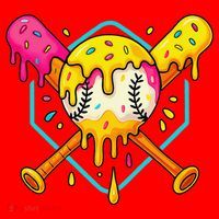 Baseball Drip For Home Plate Ice Cream Drip Sport Santa Hat thumb 1