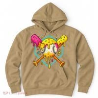 Baseball Drip For Home Plate Ice Cream Drip Sport Hoodie thumb 0