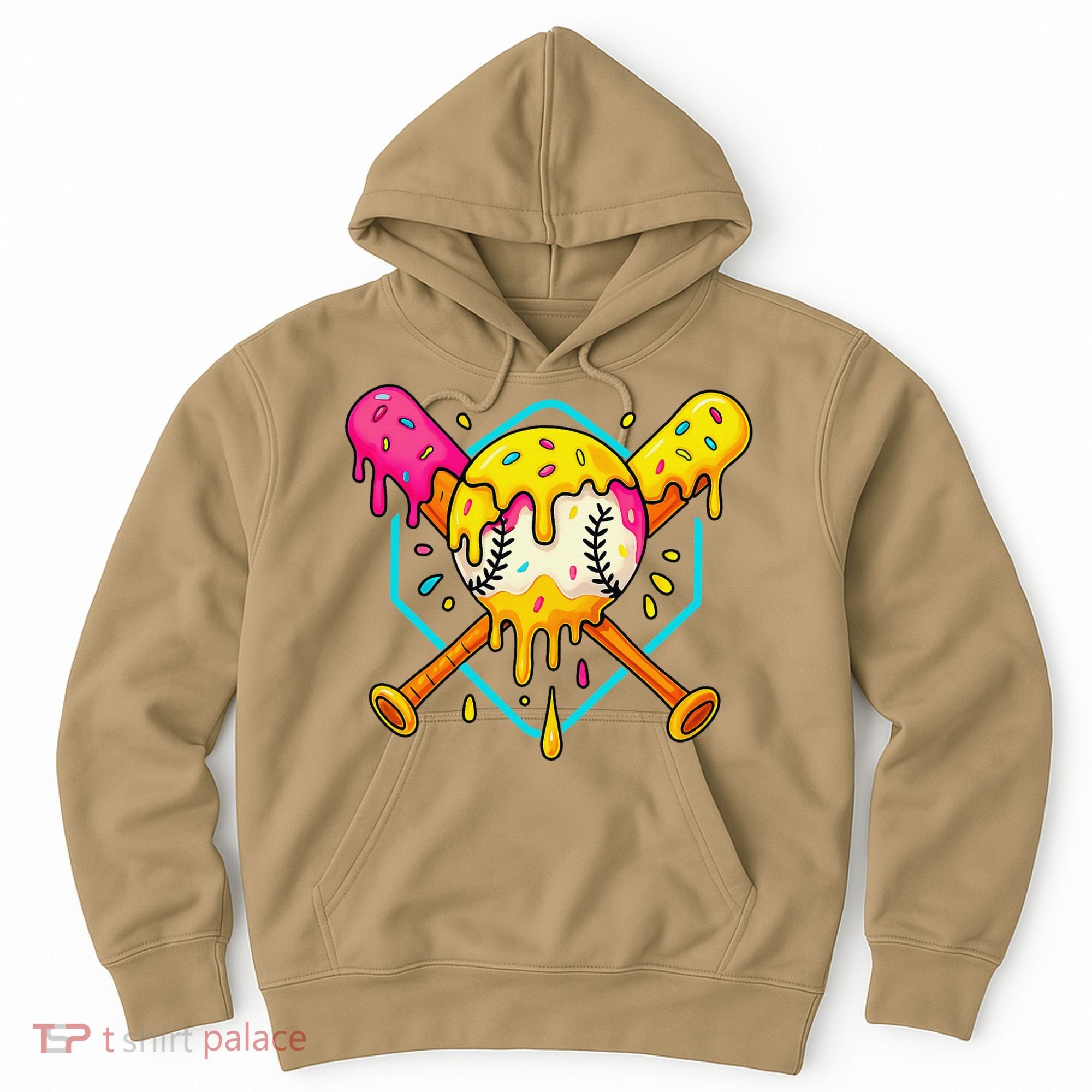 Baseball Drip For Home Plate Ice Cream Drip Sport Hoodie