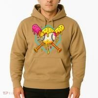 Baseball Drip For Home Plate Ice Cream Drip Sport Hoodie thumb 2