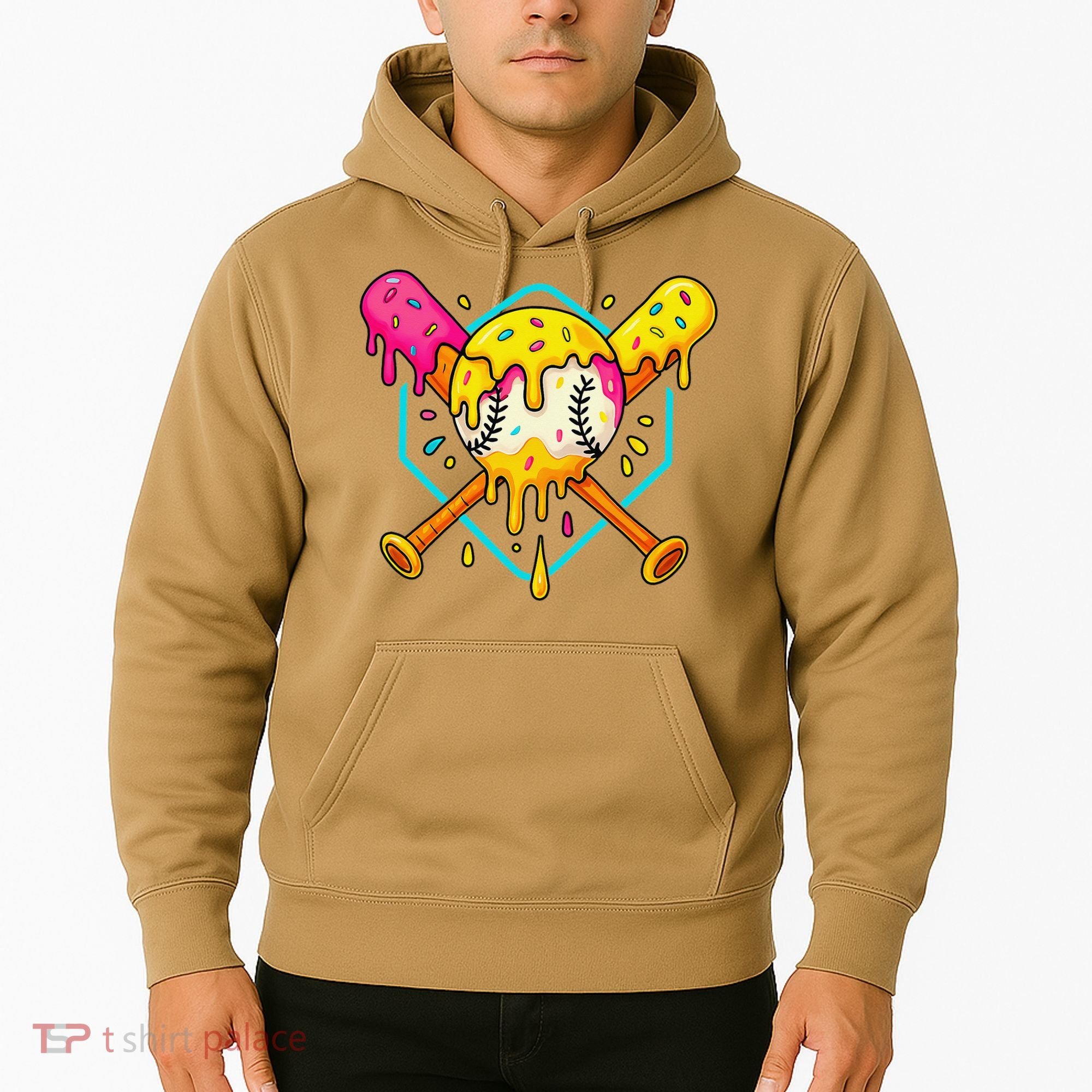 Baseball Drip For Home Plate Ice Cream Drip Sport Hoodie