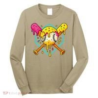 Baseball Drip For Home Plate Ice Cream Drip Sport Long Sleeve Shirt thumb 0