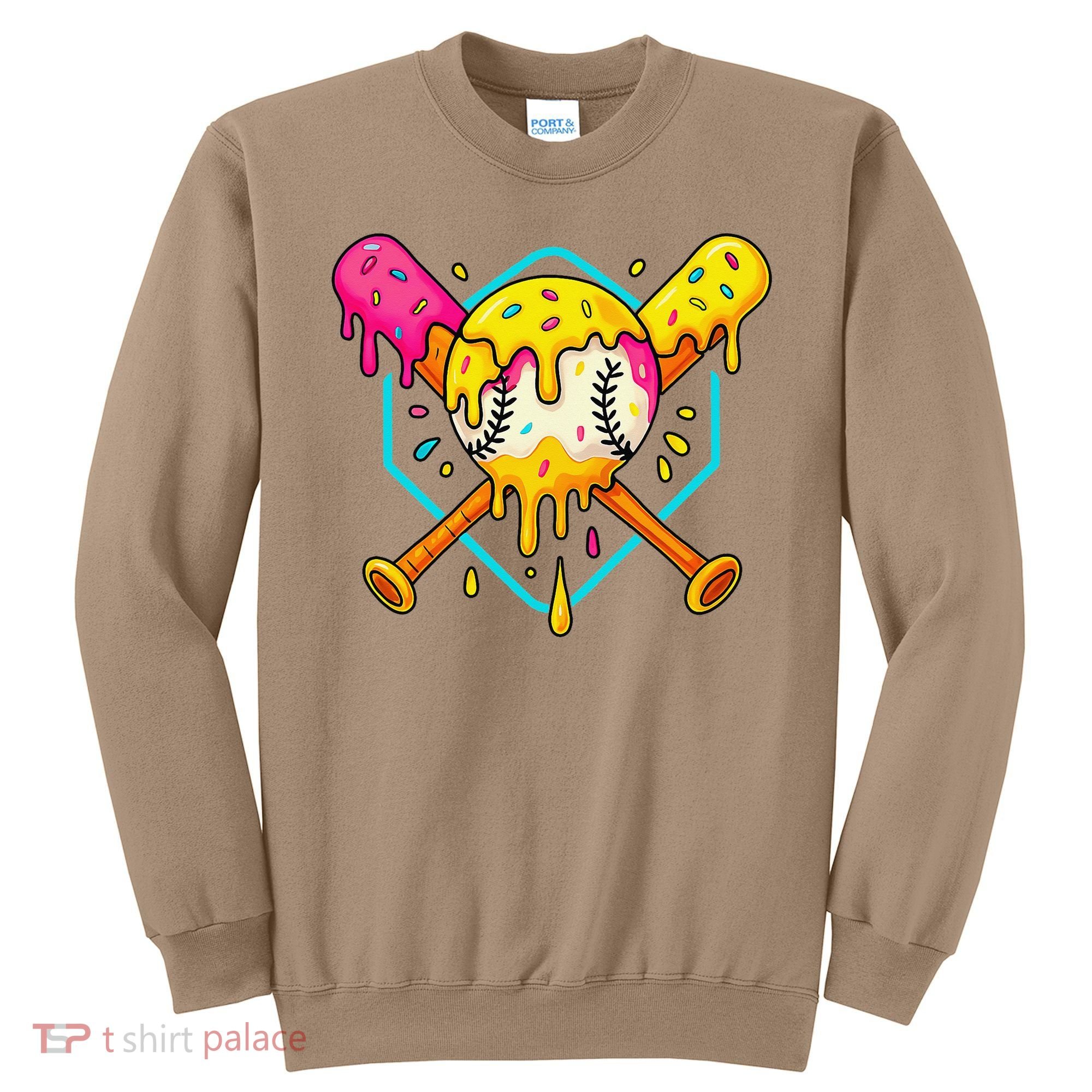 Baseball Drip For Home Plate Ice Cream Drip Sport Sweatshirt