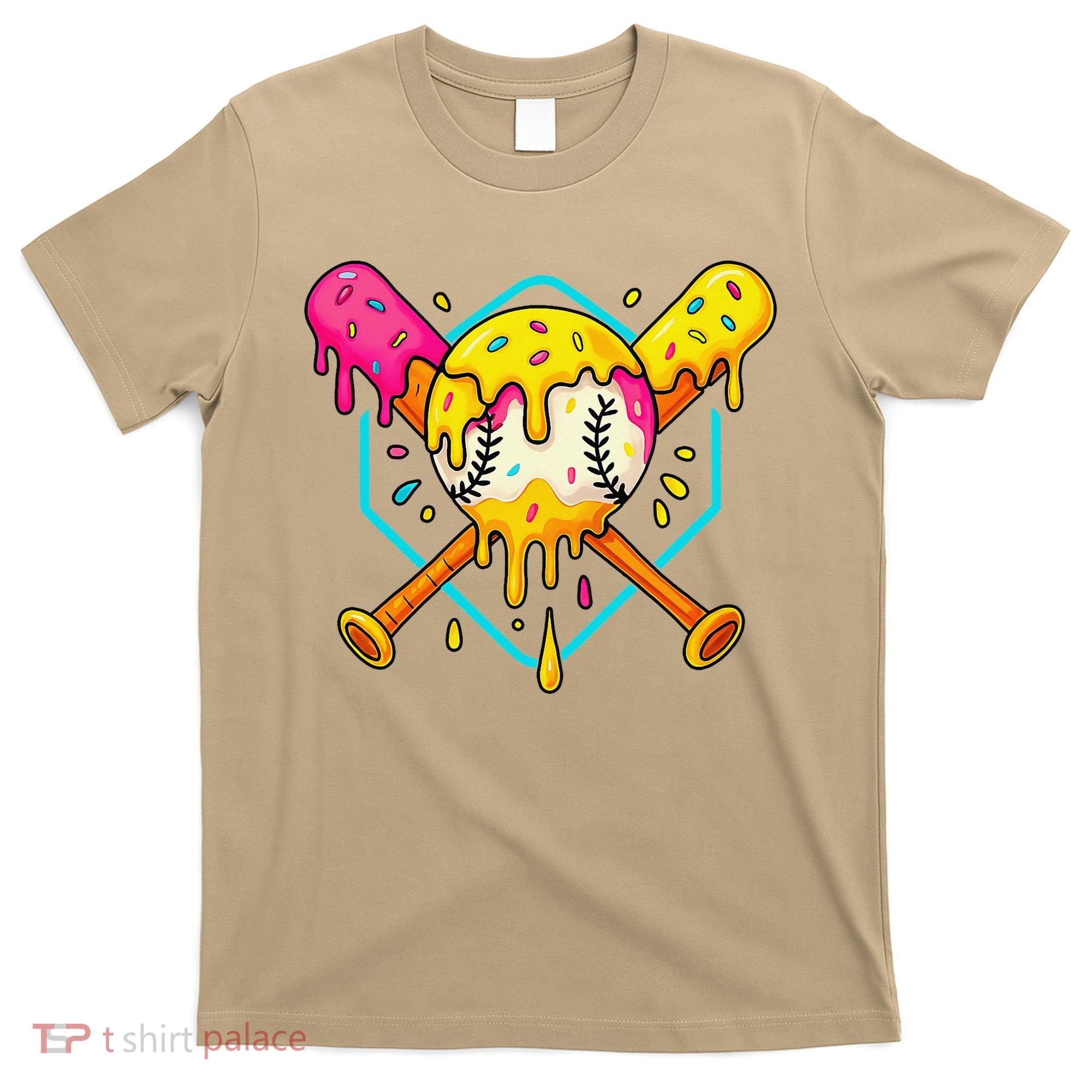 Baseball Drip For Home Plate Ice Cream Drip Sport T-Shirt
