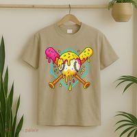 Baseball Drip For Home Plate Ice Cream Drip Sport T-Shirt thumb 2