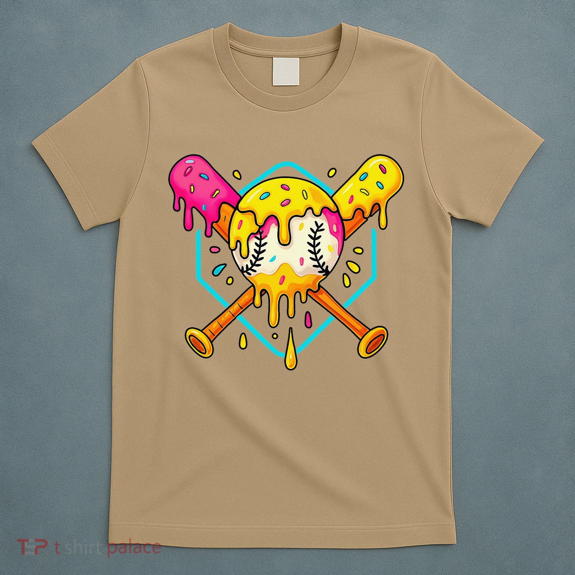 Baseball Drip For Home Plate Ice Cream Drip Sport T-Shirt