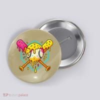 Baseball Drip For Home Plate Ice Cream Drip Sport Button thumb 0