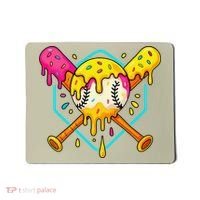 Baseball Drip For Home Plate Ice Cream Drip Sport Mousepad thumb 0