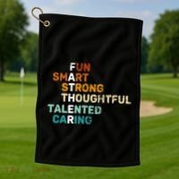 Best Dad From Daughter Funny Fathers Day Birthday From Son Golf Towel thumb 1