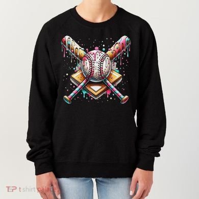 Baseball Drip For Ice Cream With Sprinkles Drip Women's Sweatshirt