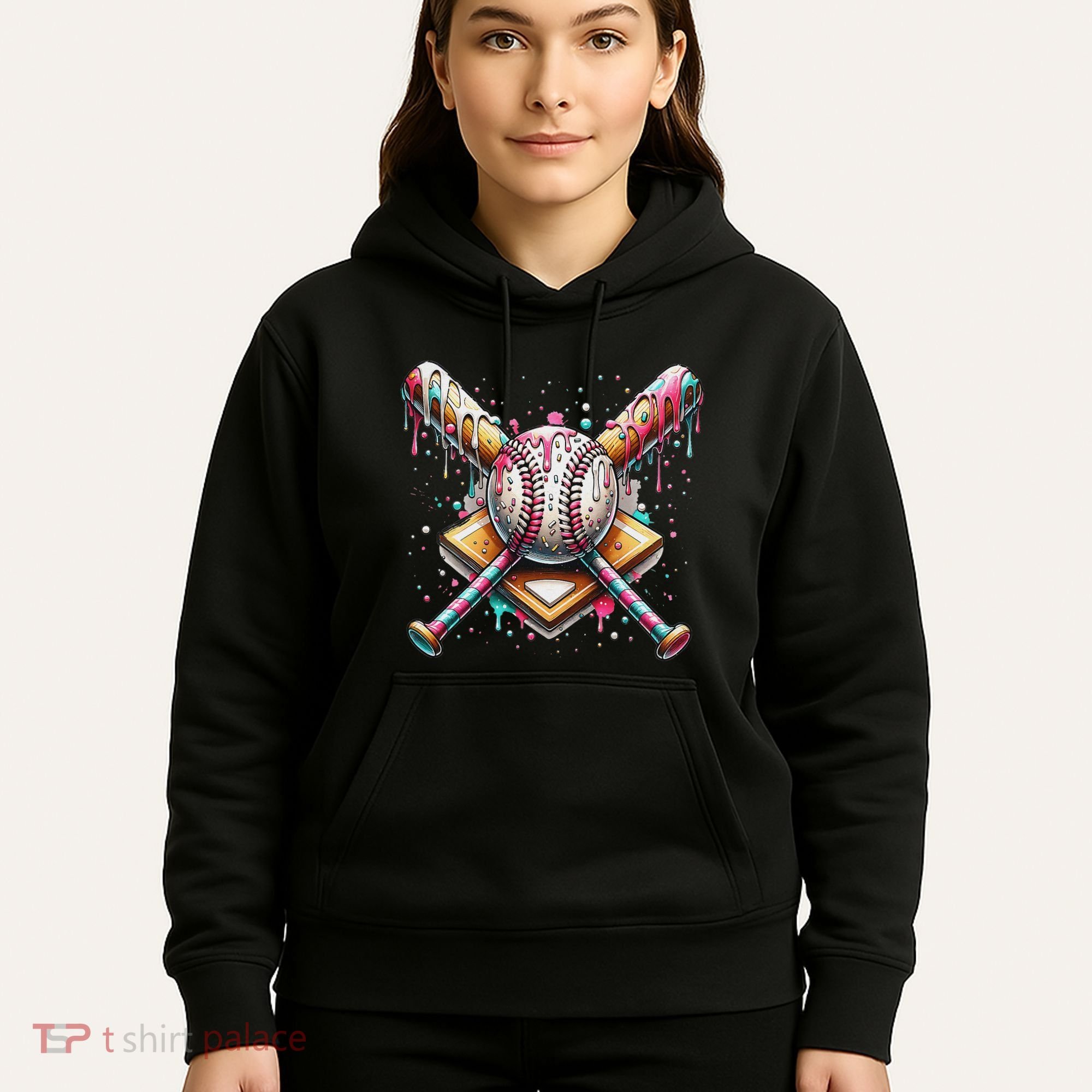 Baseball Drip For Ice Cream With Sprinkles Drip Hoodie