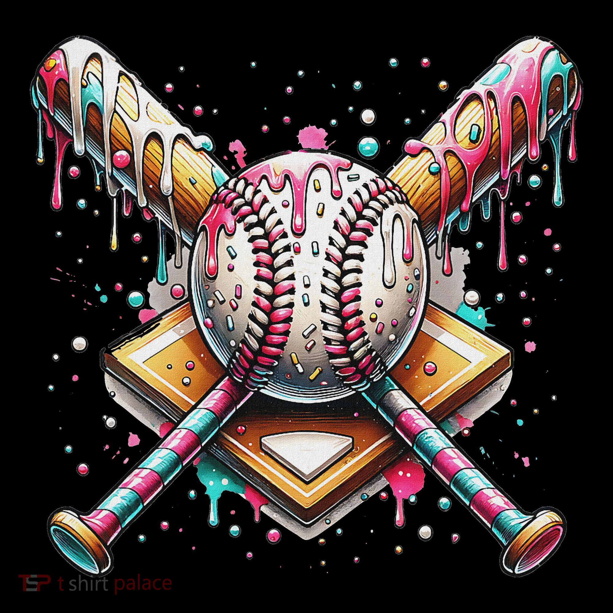 Baseball Drip For Ice Cream With Sprinkles Drip Hoodie