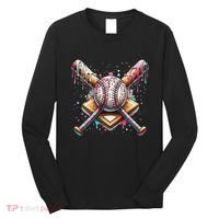 Baseball Drip For Ice Cream With Sprinkles Drip Long Sleeve Shirt thumb 0