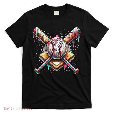 Baseball Drip For Ice Cream With Sprinkles Drip T-Shirt
