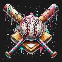 Baseball Drip For Ice Cream With Sprinkles Drip Bucket Hat thumb 4