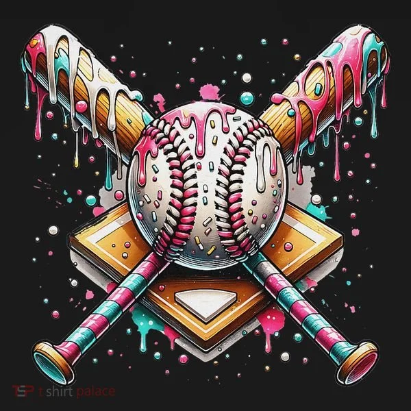 Baseball Drip For Ice Cream With Sprinkles Drip Bucket Hat