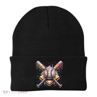 Baseball Drip For Ice Cream With Sprinkles Drip Beanie