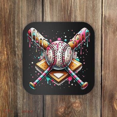 Baseball Drip For Ice Cream With Sprinkles Drip Coaster