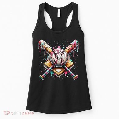 Baseball Drip For Ice Cream With Sprinkles Drip Women's Tank Top