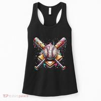 Baseball Drip For Ice Cream With Sprinkles Drip Women's Tank Top thumb 0