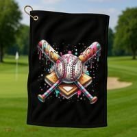 Baseball Drip For Ice Cream With Sprinkles Drip Golf Towel thumb 1