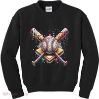 Baseball Drip For Ice Cream With Sprinkles Drip Kids Sweatshirt thumb 0